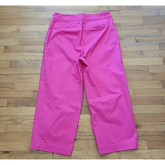 Charter Club Cropped Wide Leg Sailor Pants Hot Pink High Rise Barbie Nautical - Picture 2 of 15